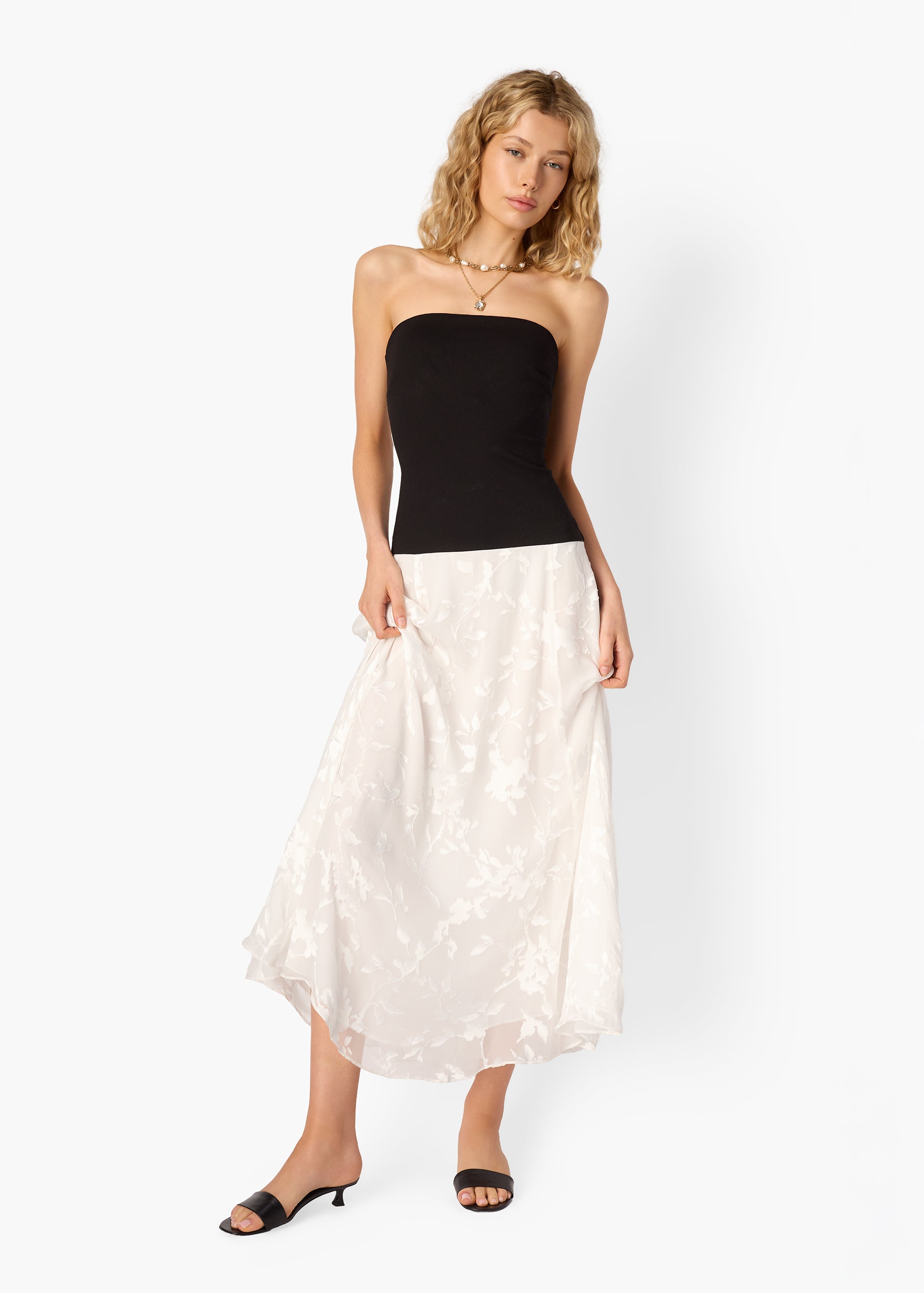 Almira Strapless Dress Black/Macadamia