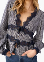 Veredi Blouse Blue Gingham