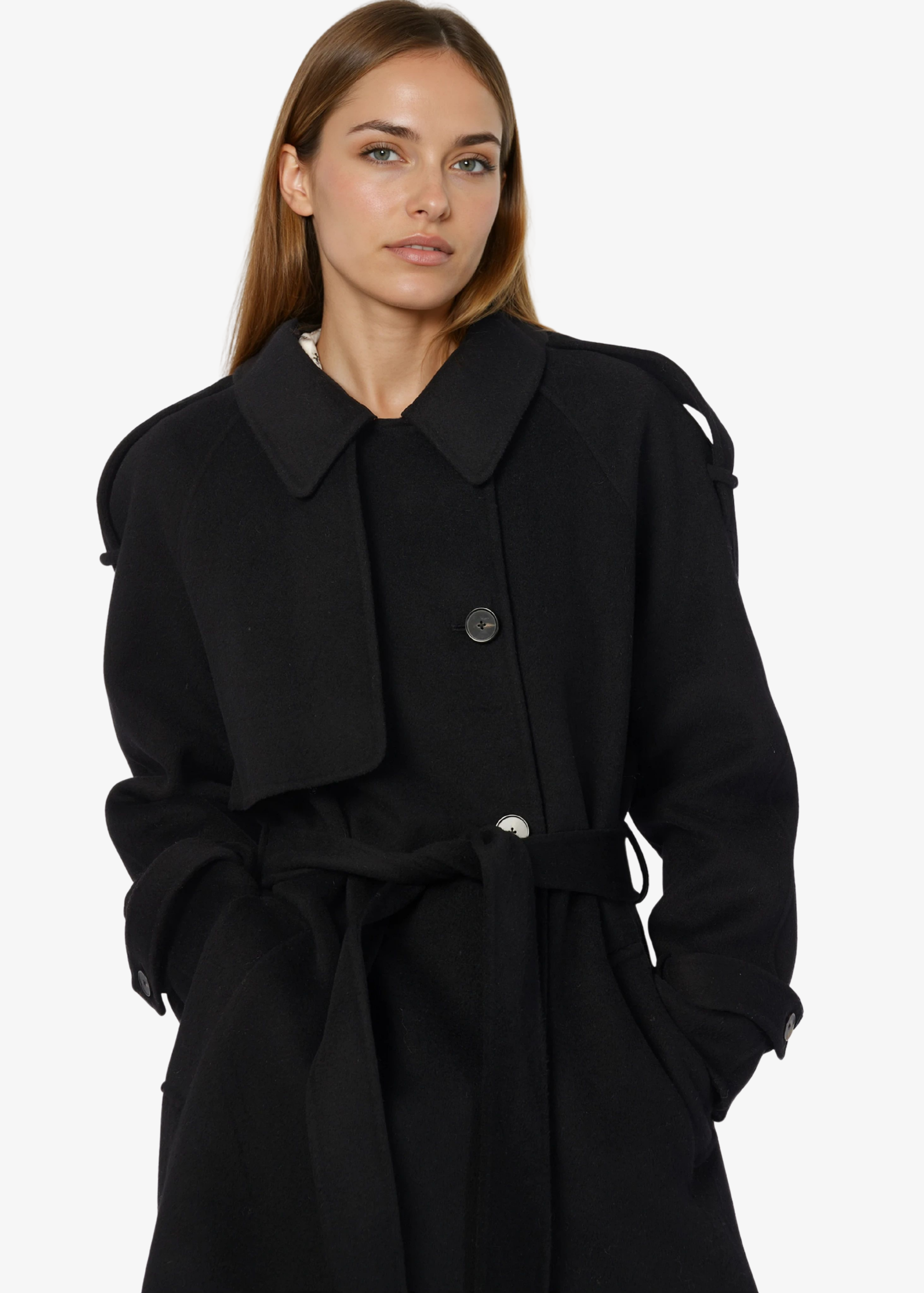 Yennifer Trench Coat Black – CAMI NYC