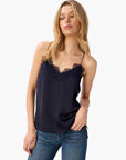 Racer Charmeuse Camisole Navy