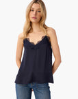 Racer Charmeuse Camisole Navy