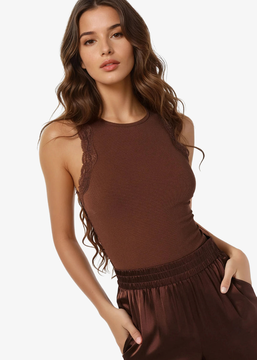 Rian Rib Knit Tank Malt – CAMI NYC