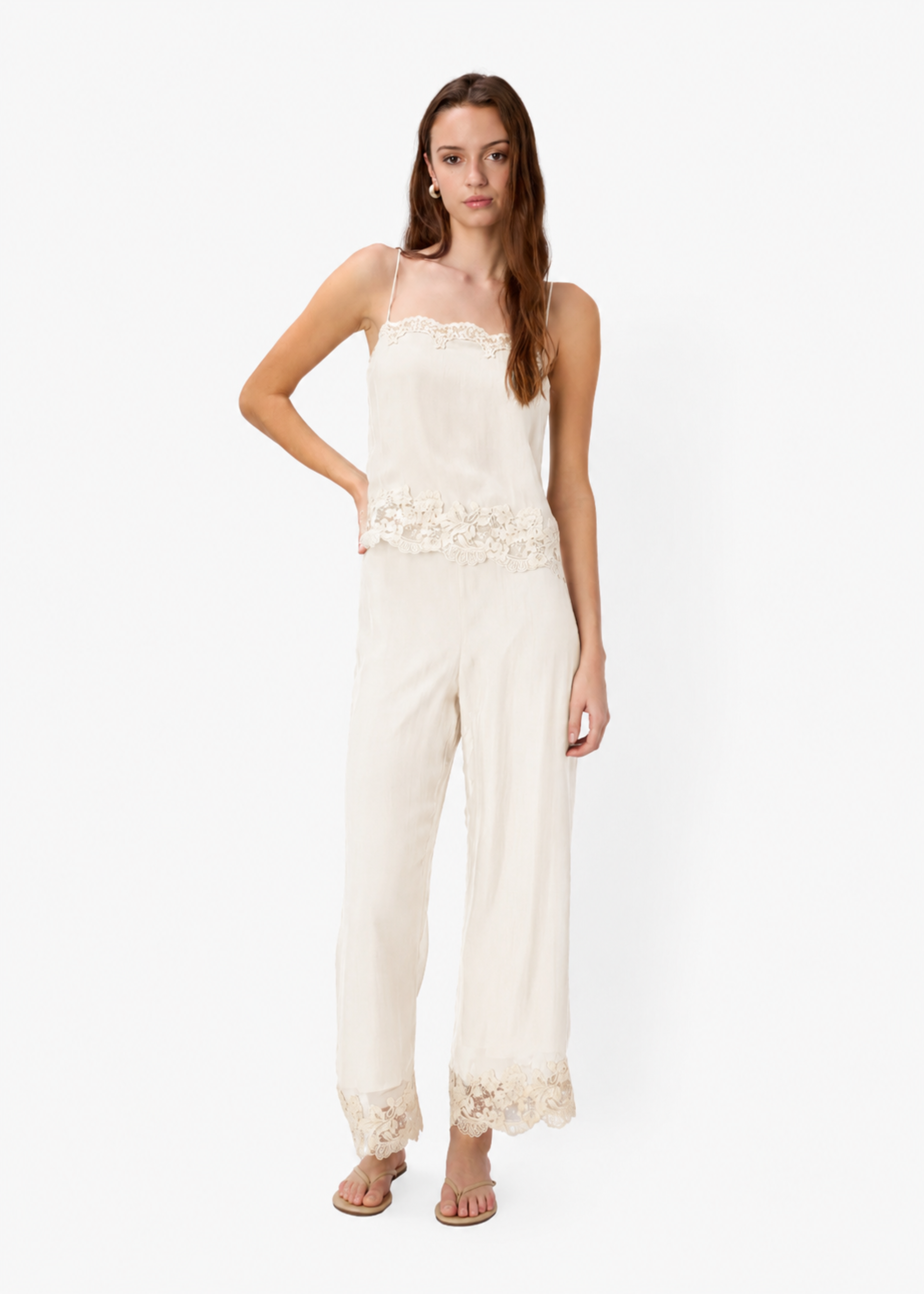Maiya Silk Camisole Bone – CAMI NYC