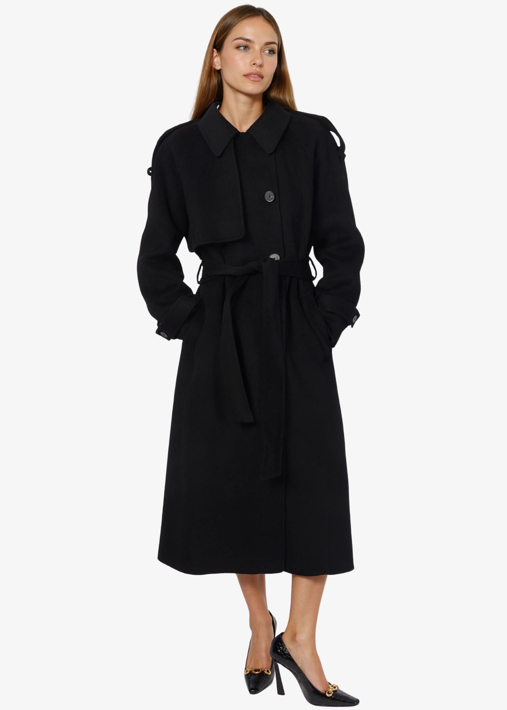Yennifer Trench Coat Black – CAMI NYC