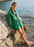 Sumayya Cotton Poplin Top Jade