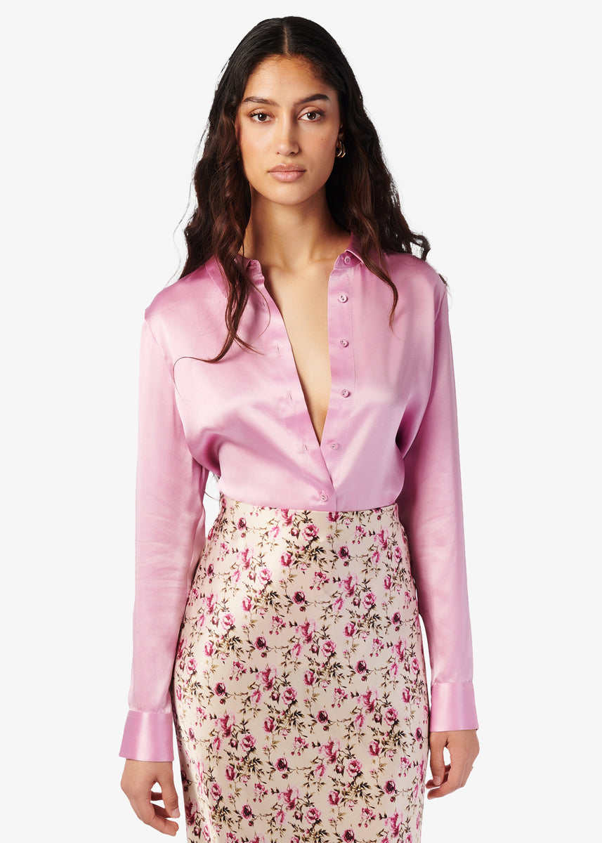 Crosby Silk Blouse Camellia – CAMI NYC