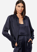 Crosby Silk Blouse Navy