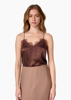 Racer Charmeuse Camisole Chocolate