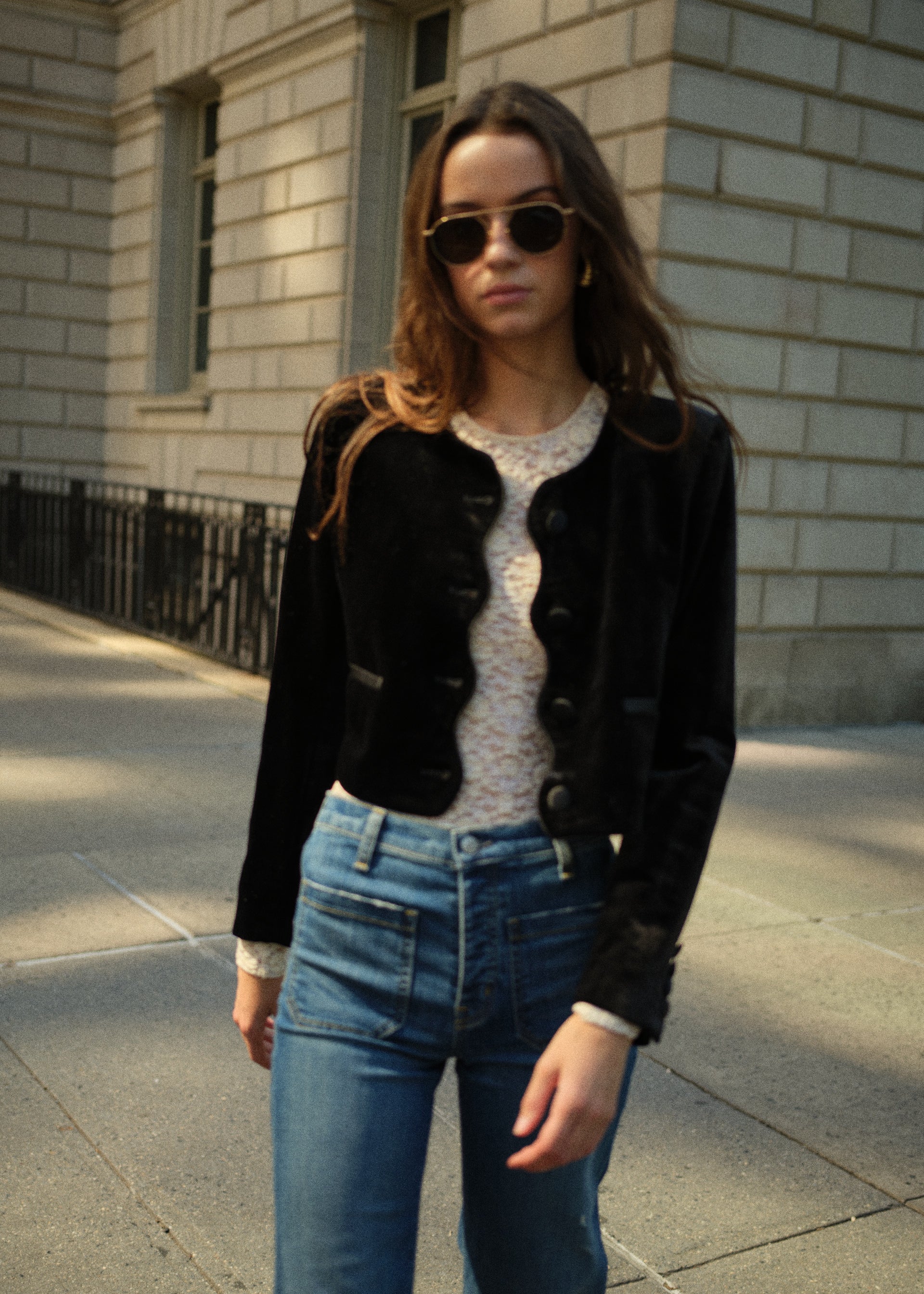 Apollonia Velvet Blazer Black