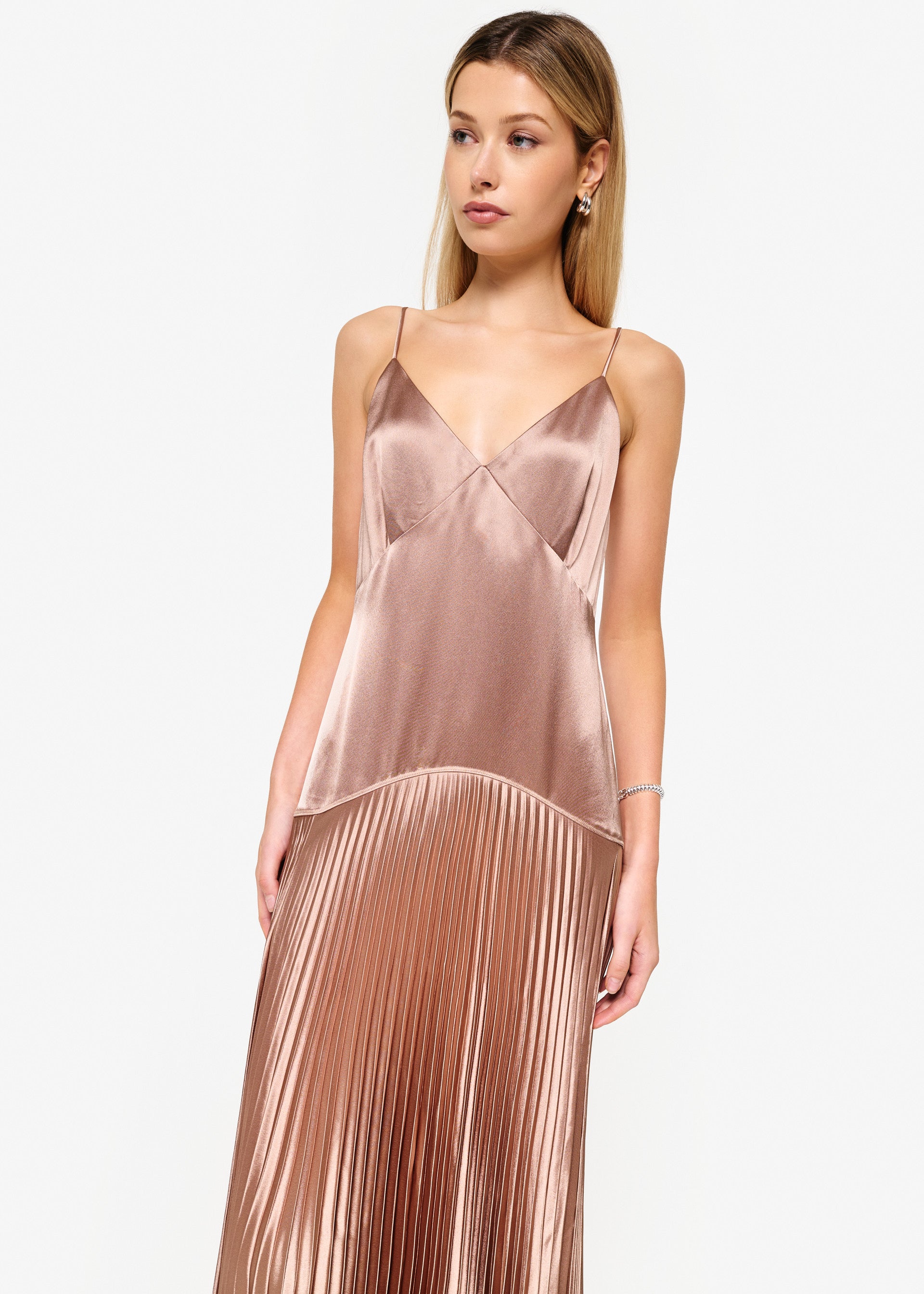 Jennelyn Pleated Gown Mink
