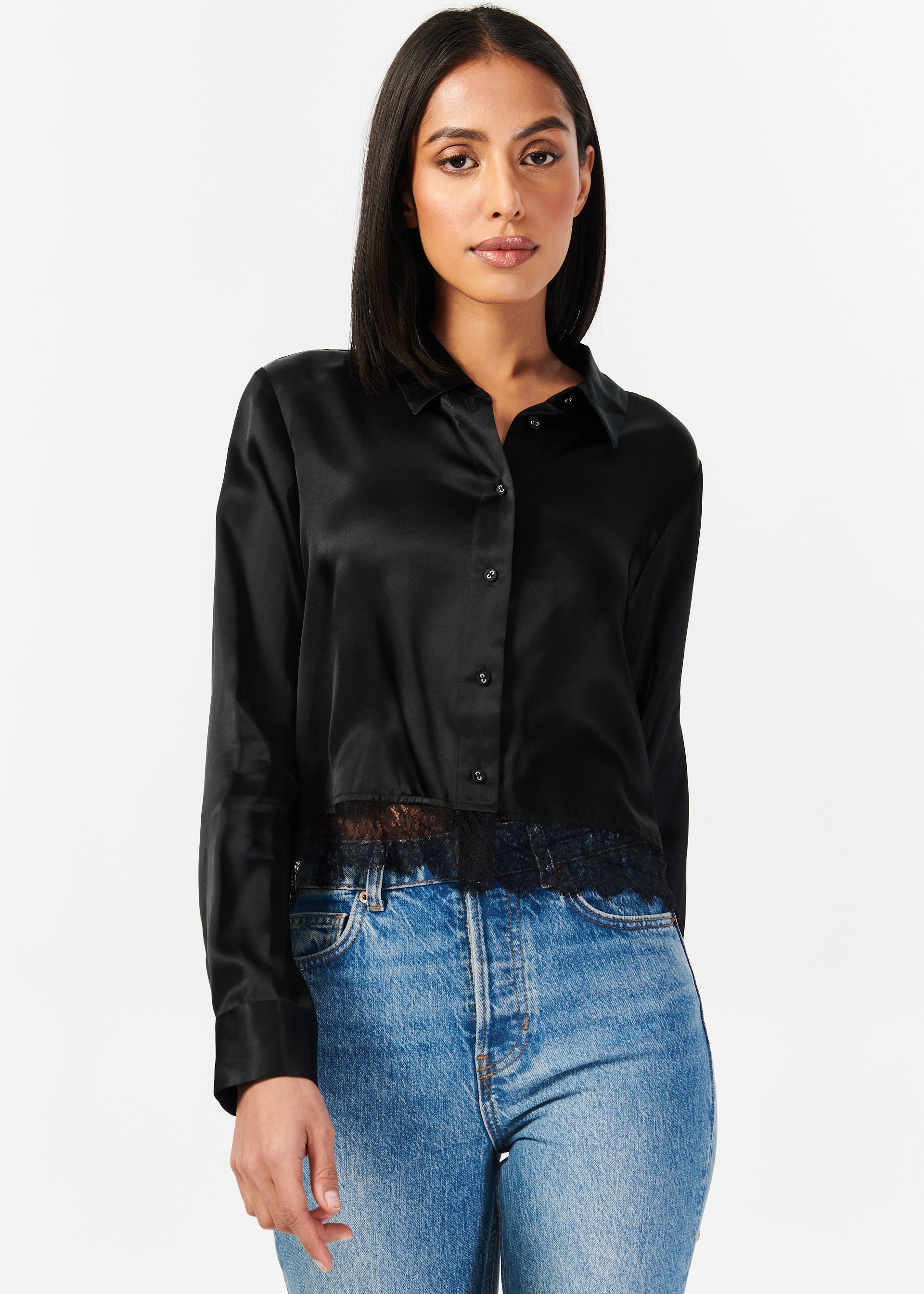 Rennie Cropped Blouse Black