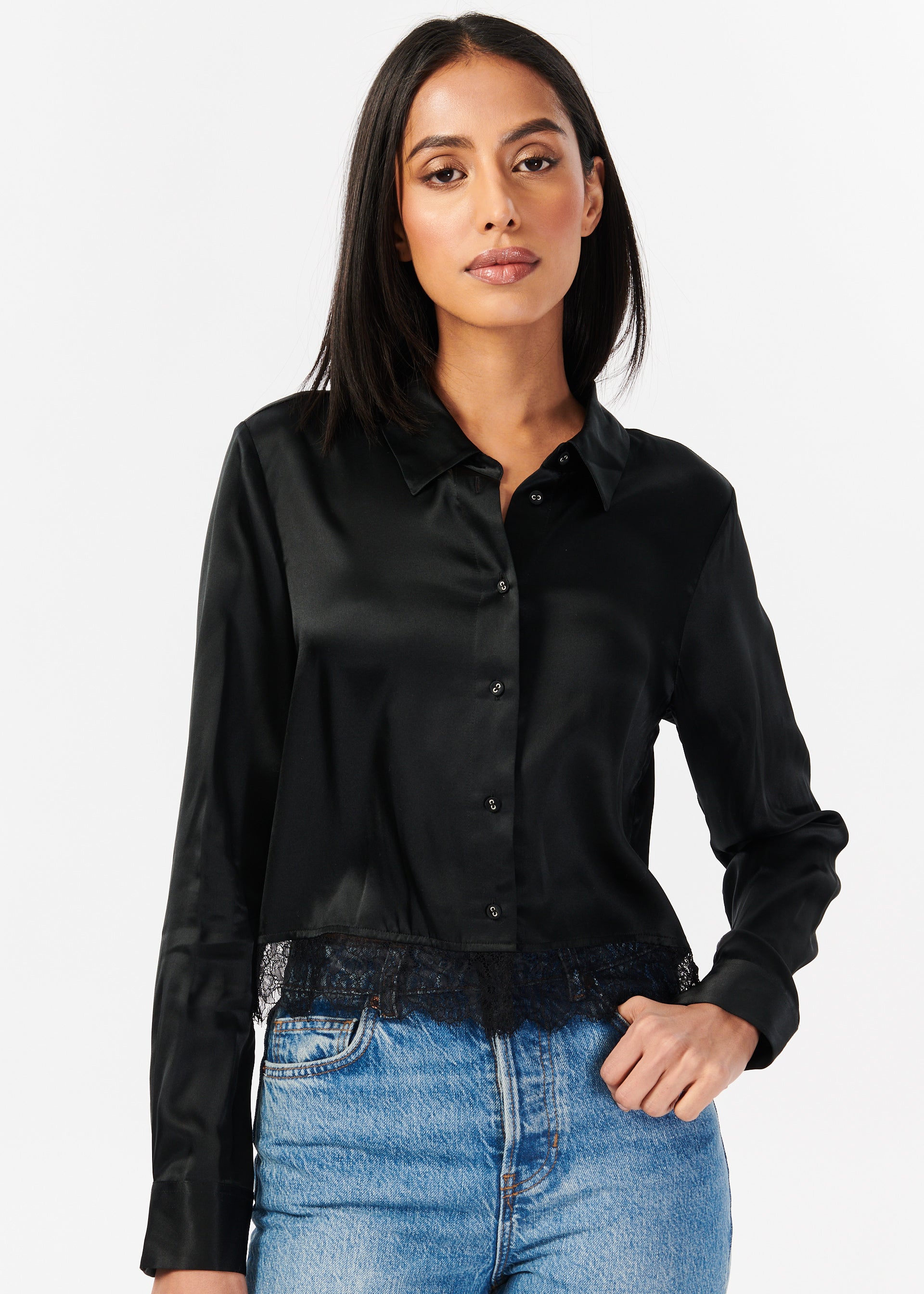 Rennie Cropped Blouse Black