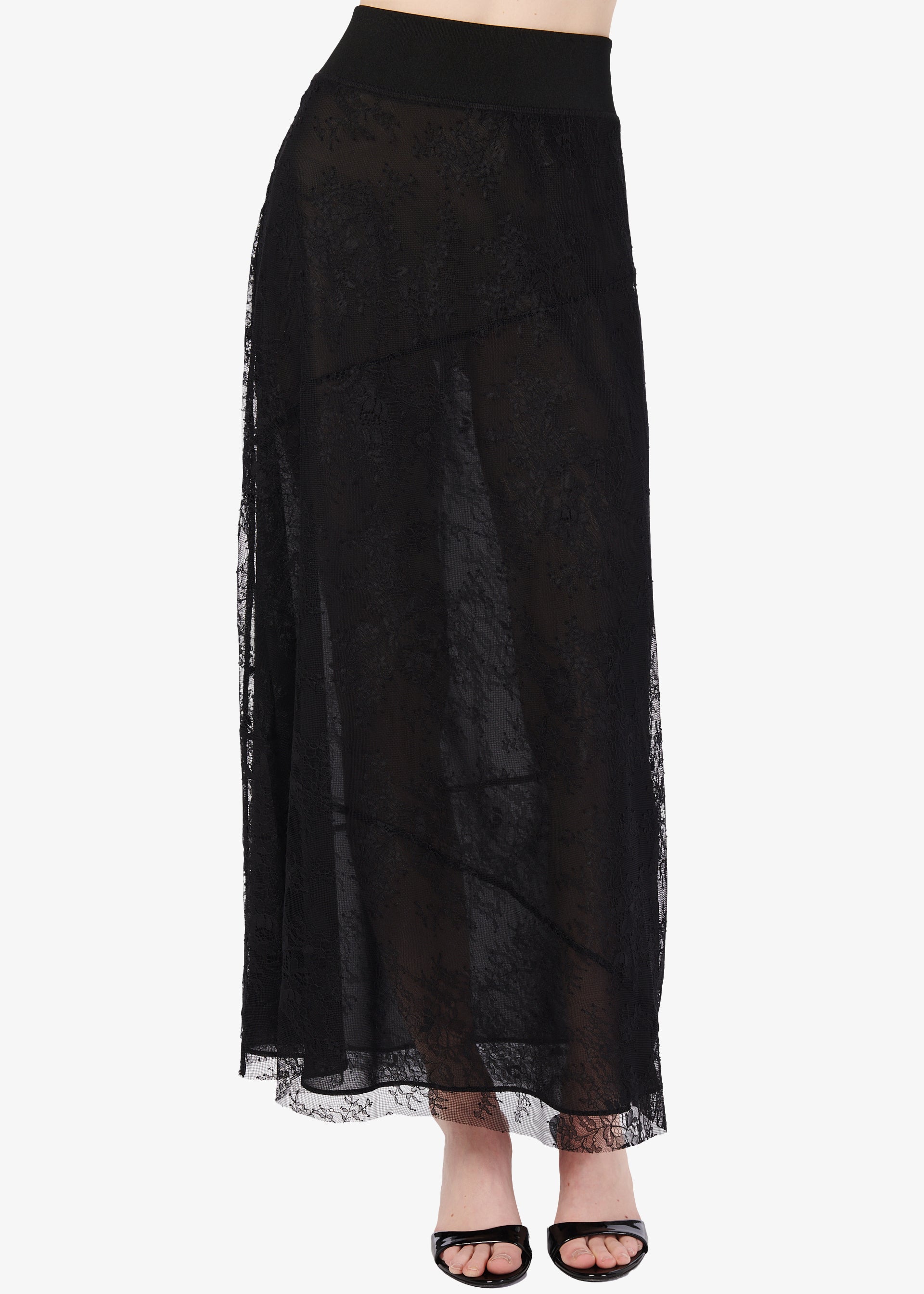 Eudora Sheer Lace Skirt Black – CAMI NYC