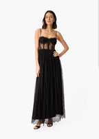 Archer Corset Lace Gown Black