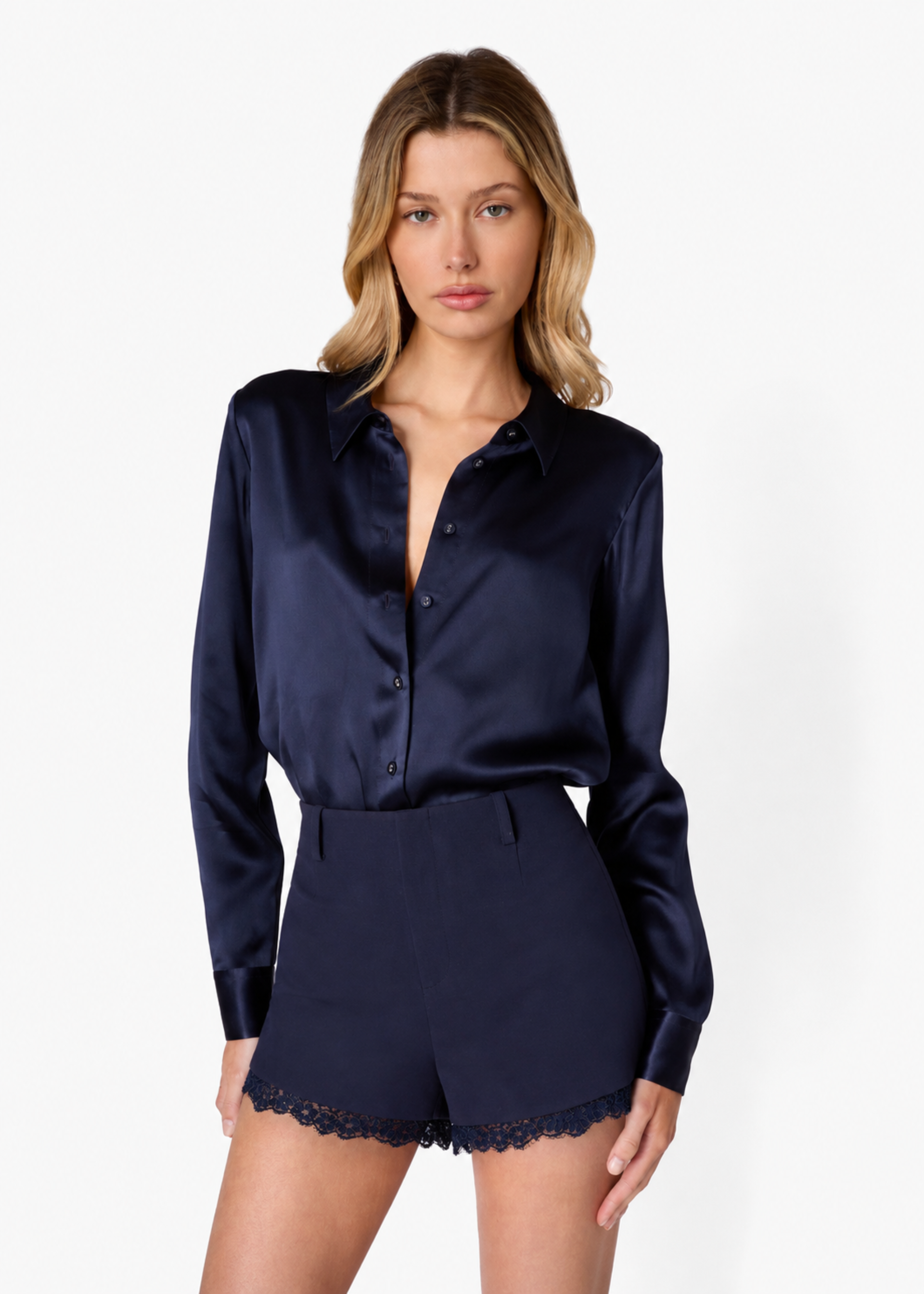 Crosby Silk Blouse Navy – CAMI NYC Crosby Silk Blouse Navy – CAMI NYC