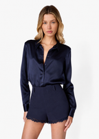 Crosby Silk Blouse Navy