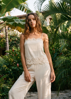 Gilda Silk Pant Bone