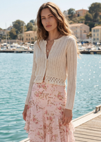 Lilibeth Pointelle Cardigan Macadamia