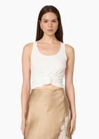Yasmeen Rib Knit Top White