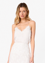 Racer Charmeuse Camisole White
