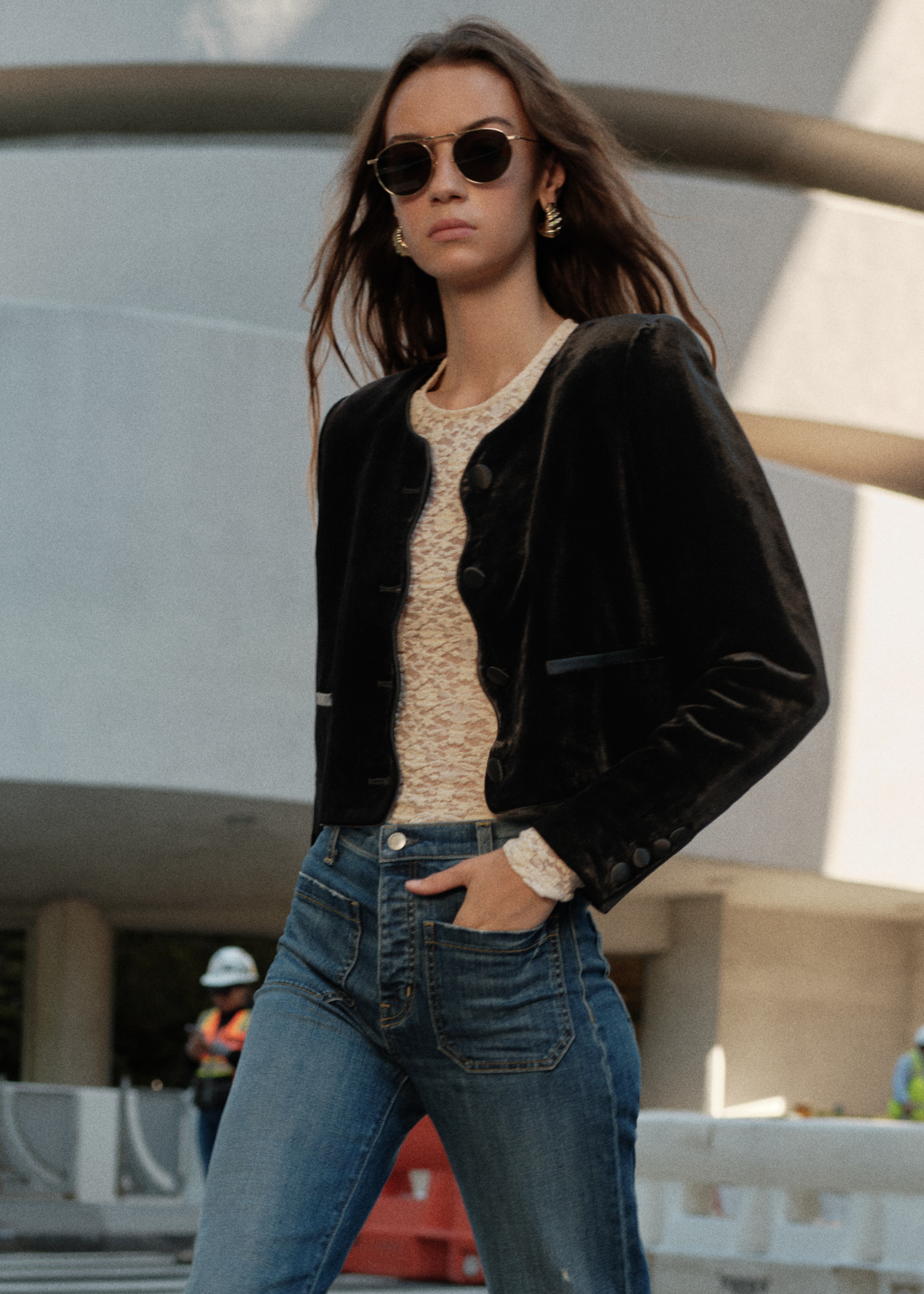 Apollonia Velvet Blazer Black – CAMI NYC