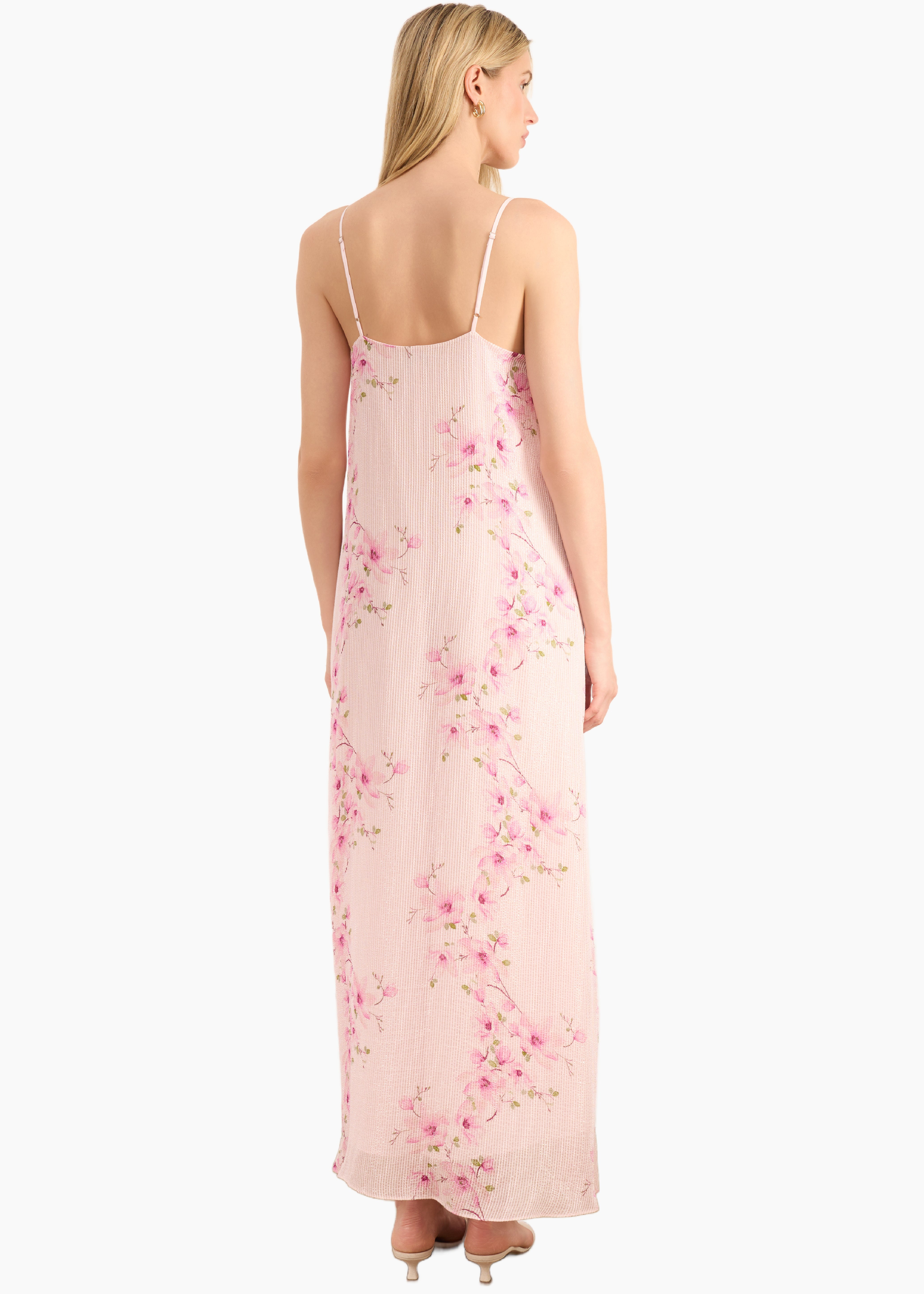 Luz Metallic Chiffon Maxi Dress Aurora Blossom – CAMI NYC