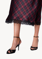 Sandie Silk Midi Dress Tartan Plaid