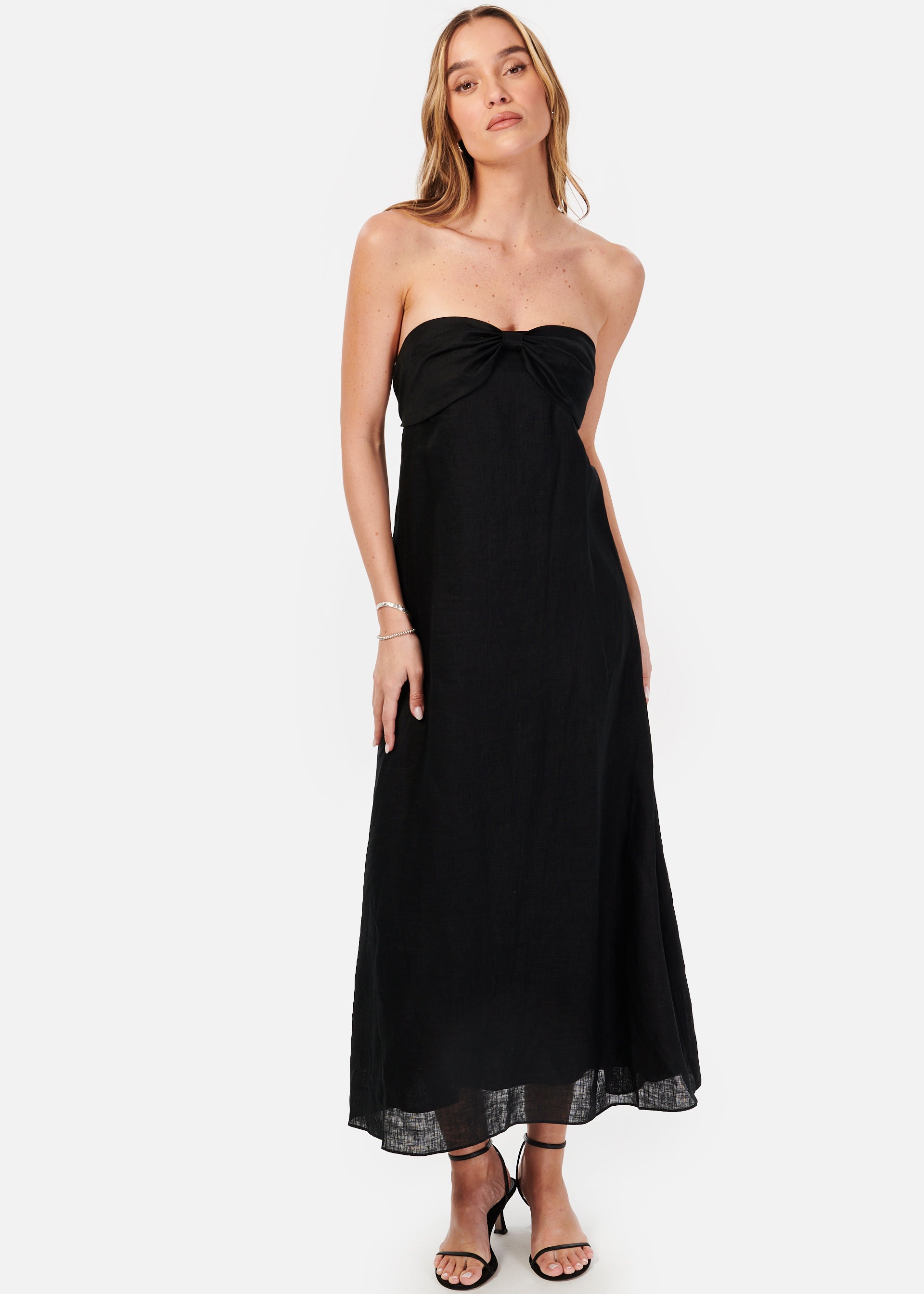 Tilney Linen Dress Black