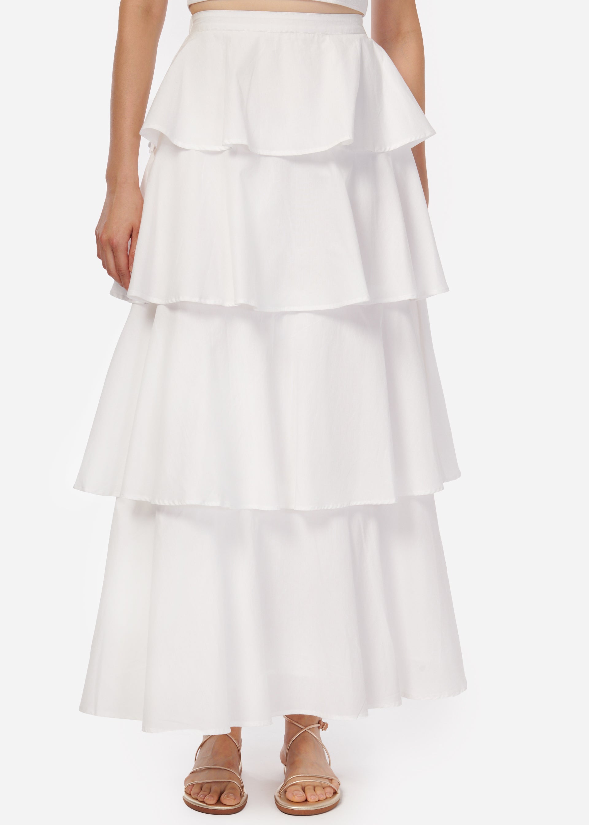 Terra Cotton Poplin Skirt White