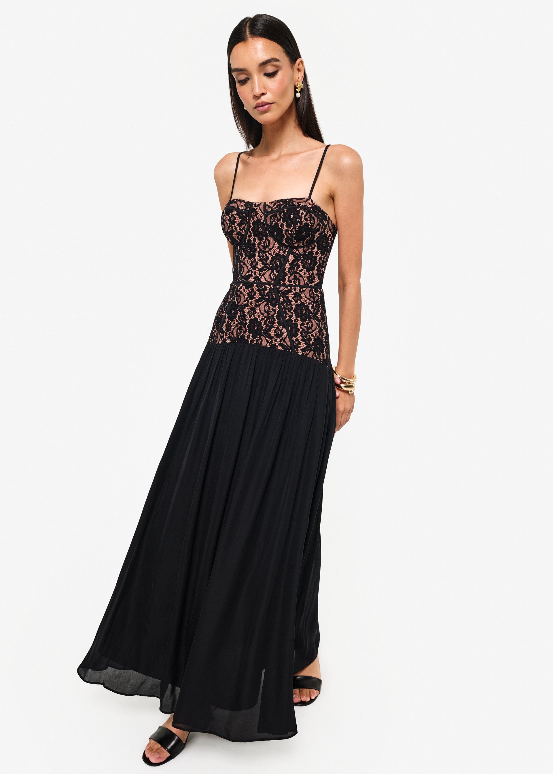 Corsica Lace Corset Dress Black