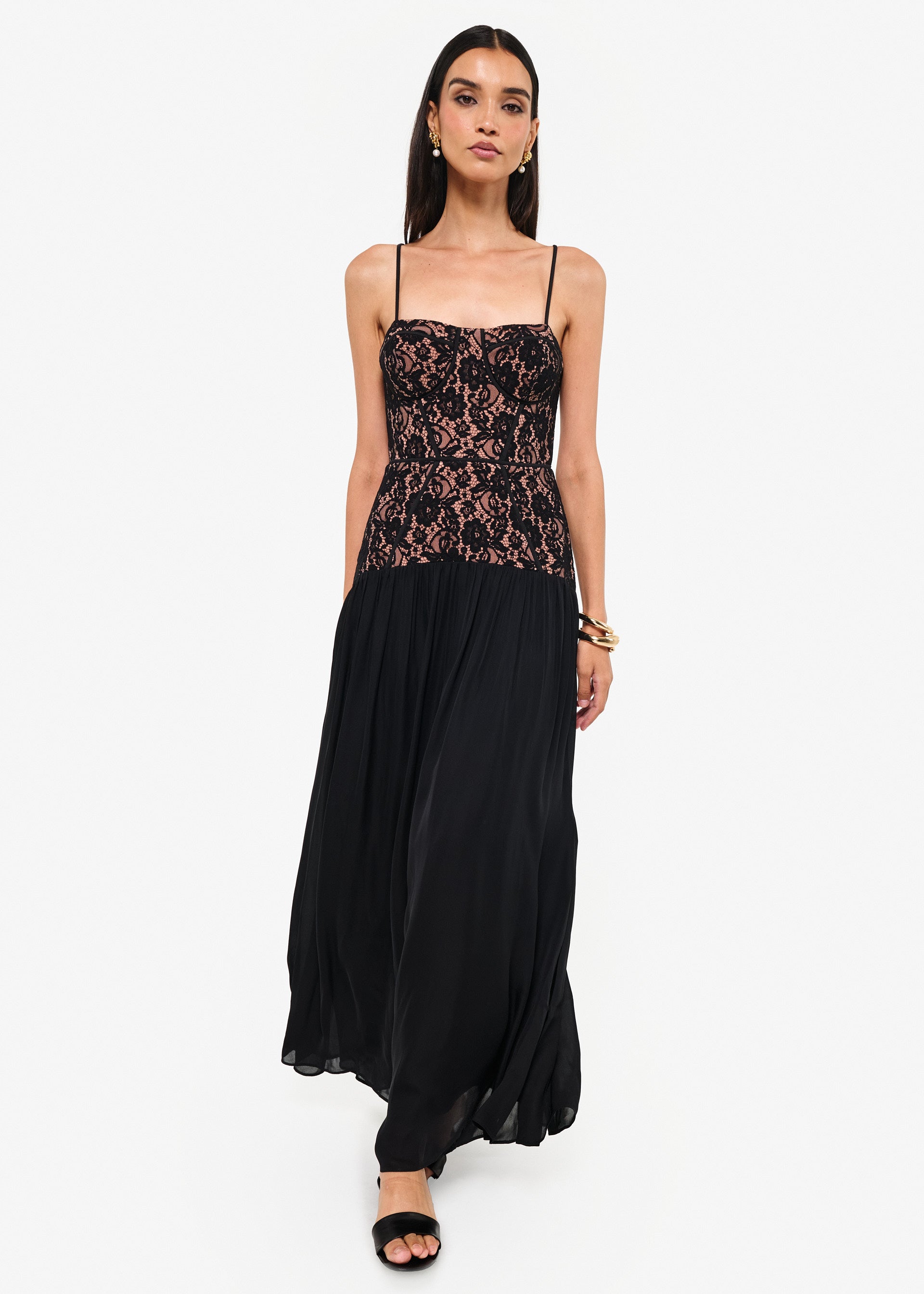 Corsica Lace Corset Dress Black