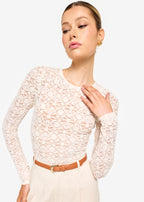 Meli Stretch Lace Top Bone