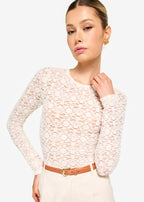 Meli Stretch Lace Top Bone