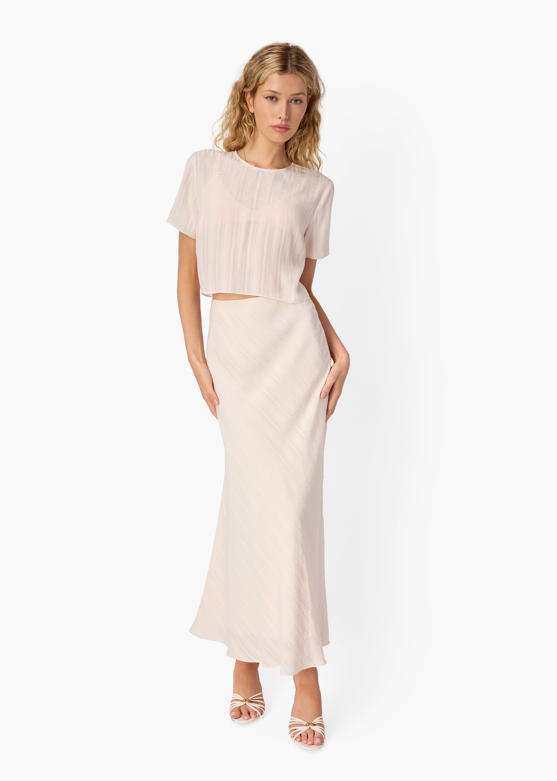 Josey Jacquard Stripe Tee Oat – CAMI NYC