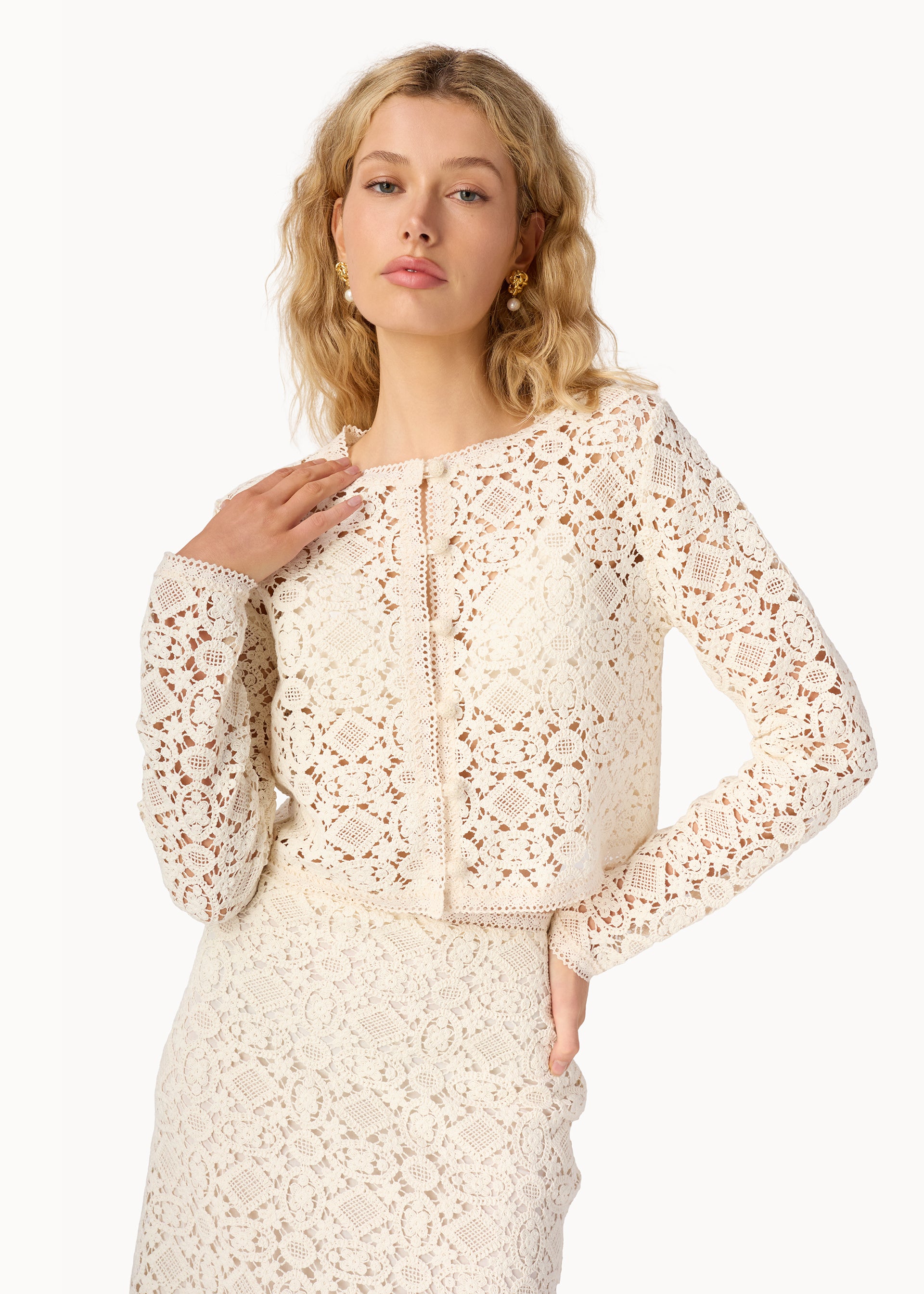 Kayseri Crochet Cardigan Ceramic – CAMI NYC