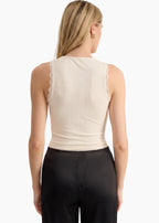 Rian Rib Knit Tank White