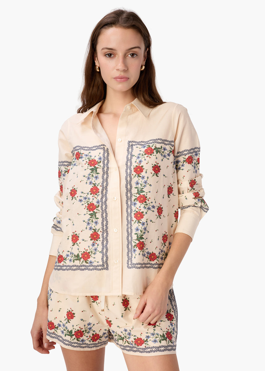 Rafella Silk Cotton Top Heirloom Bandana – CAMI NYC