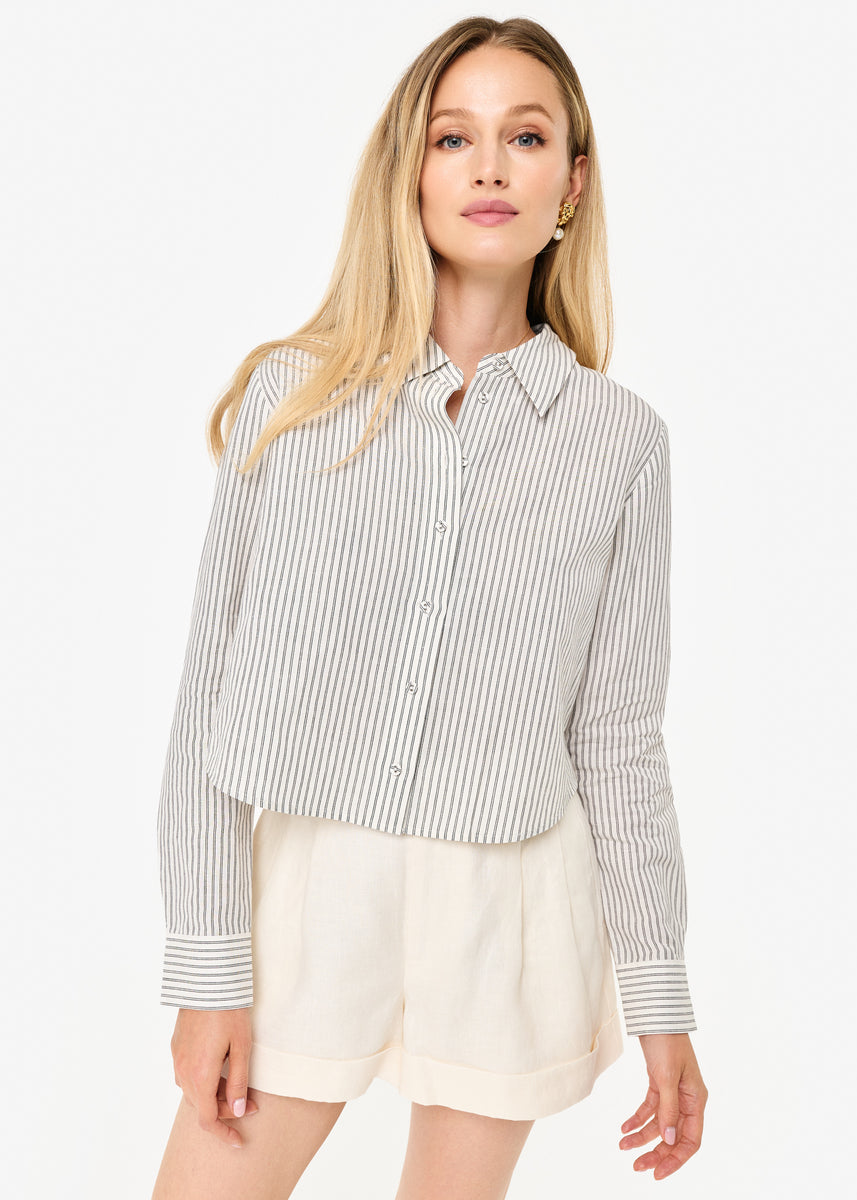 Monty Cotton Linen Top Double Stripe – CAMI NYC