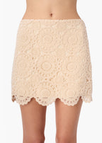 Demeter Crochet Mini Skirt Bone