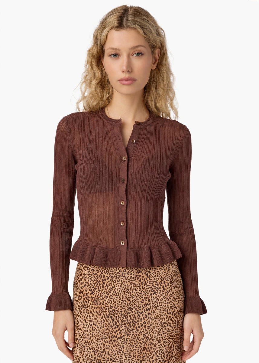 Nesrine Knit Cardigan Truffle – CAMI NYC