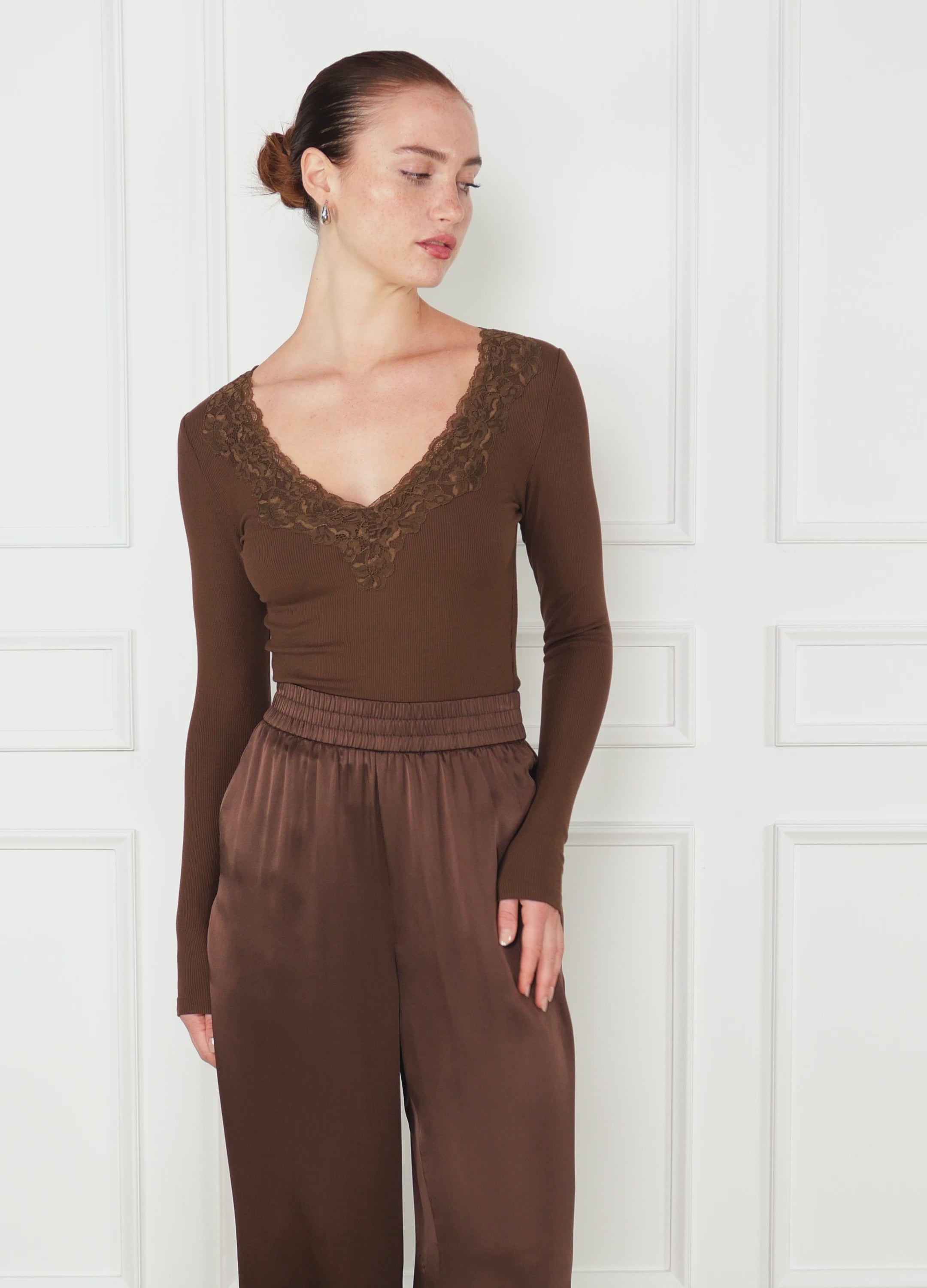 Rooney Rib Knit Top Malt – CAMI NYC
