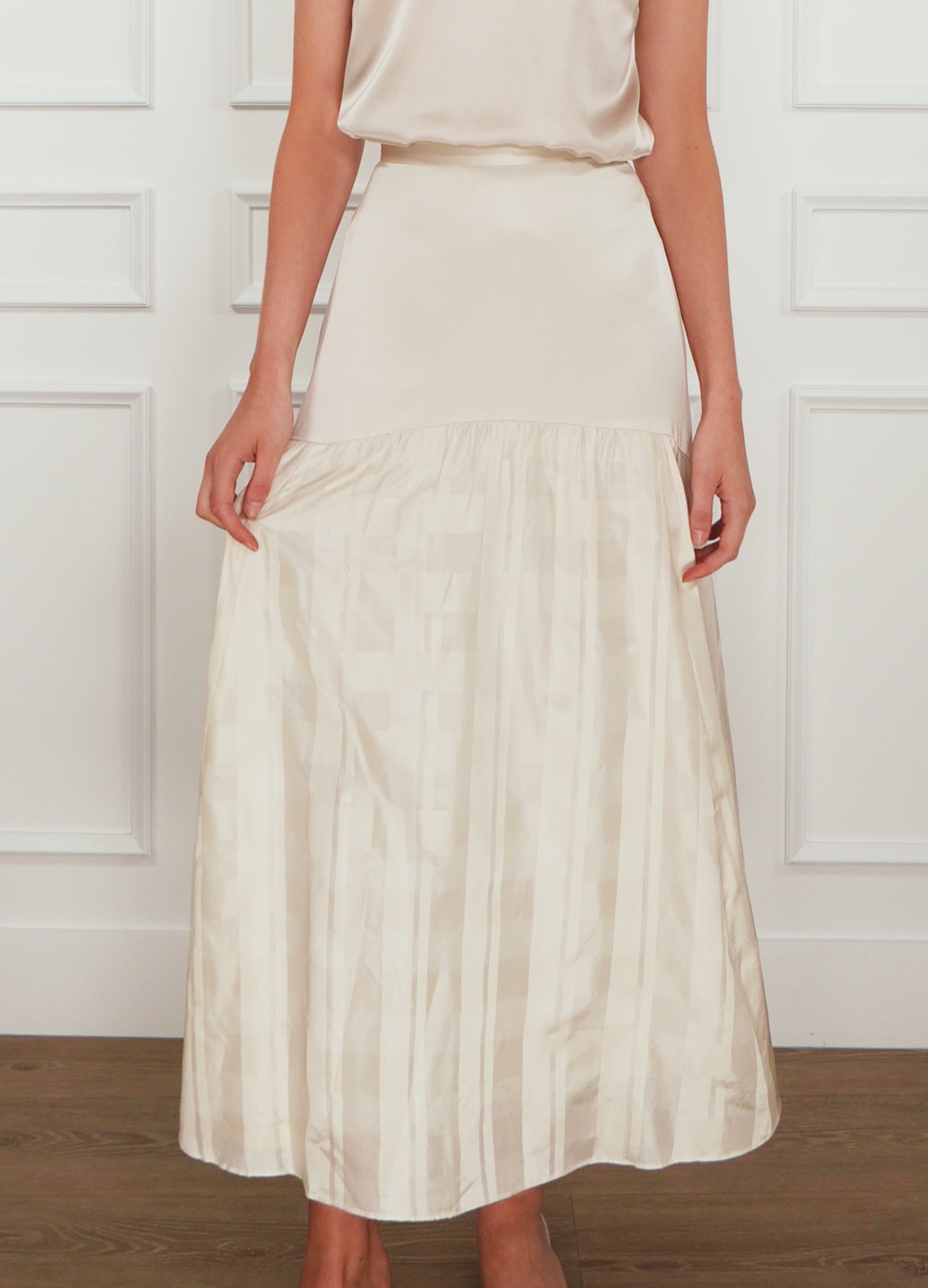 スカート Rosarymoon sideopen skirt oatmeal Rosarymoon sideopen skirt oatmeal スカート - スカート