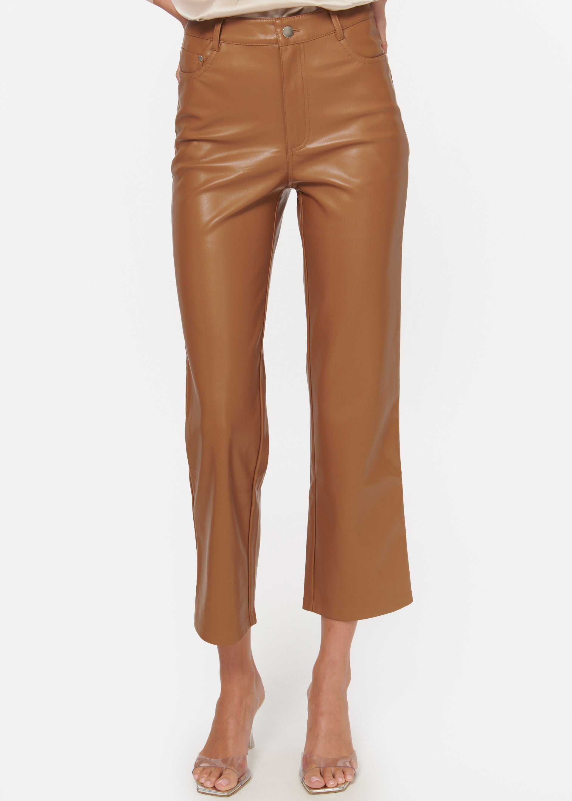 Hanie Vegan Leather Pant Caramel