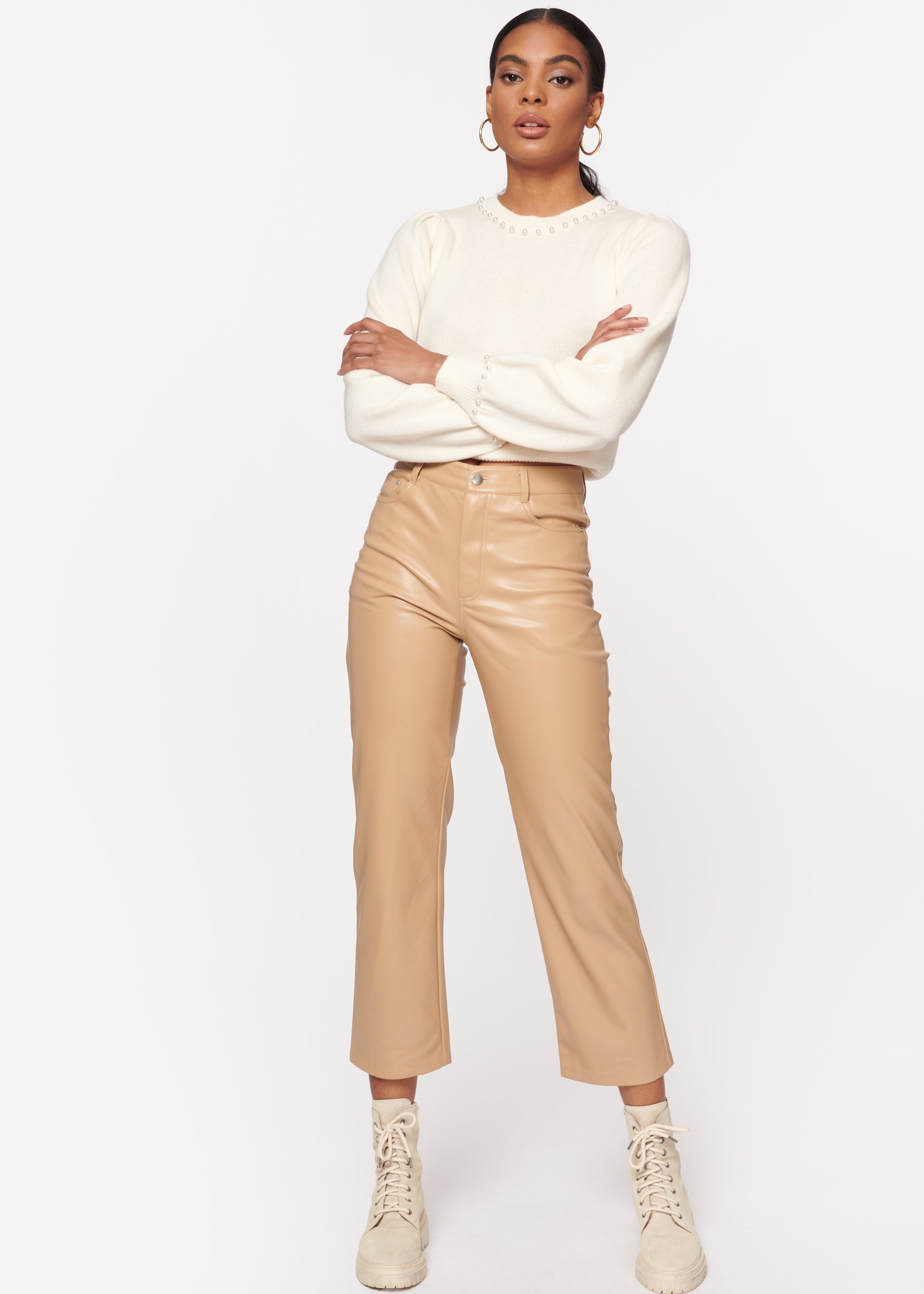 Hanie Vegan Leather Pant Soy