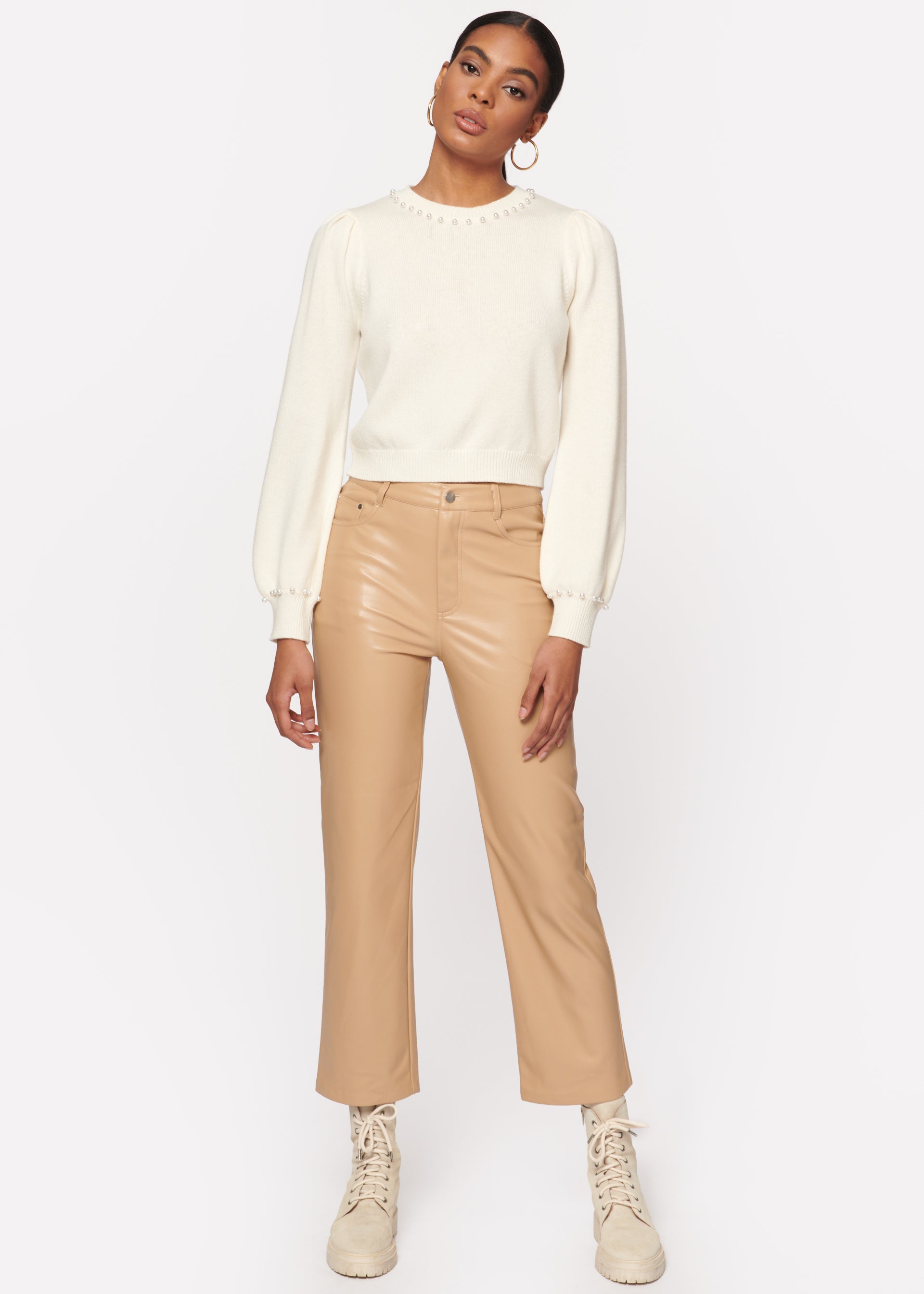 Hanie Vegan Leather Pant Soy
