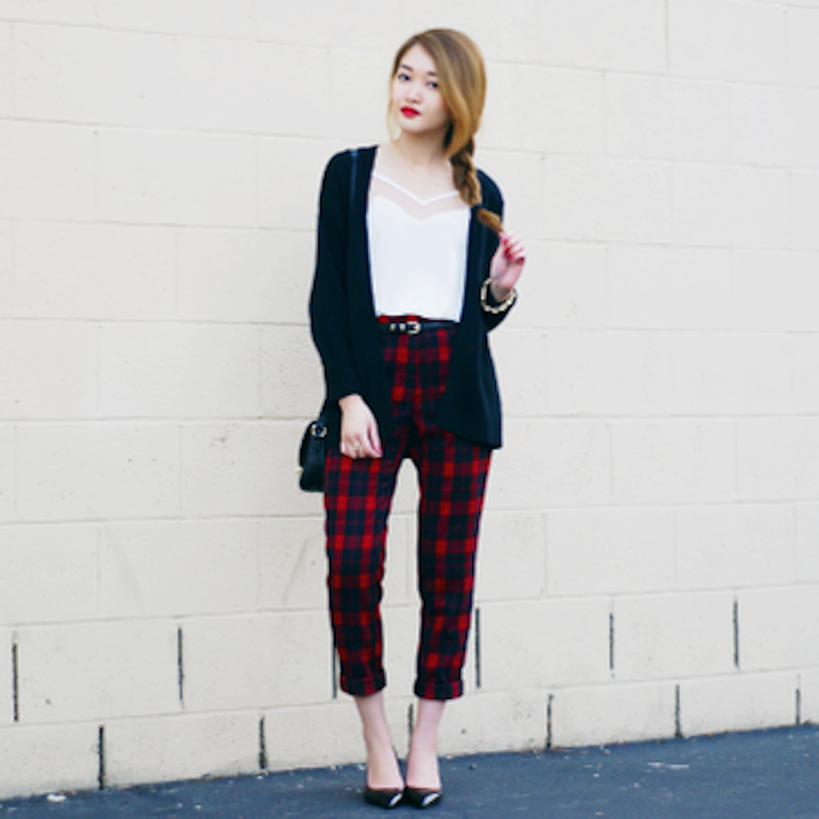 ANALISA NGUYEN FROM ROUGE FOX KNOWS HOW TO WEAR PLAID PANTS - WITH BASICS