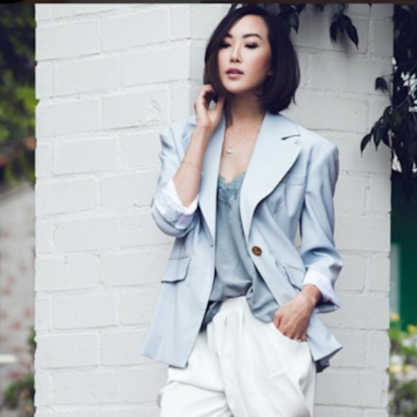 CHRISELLE LIM GOES NEUTRAL IN OUR GREY RACER CAMI