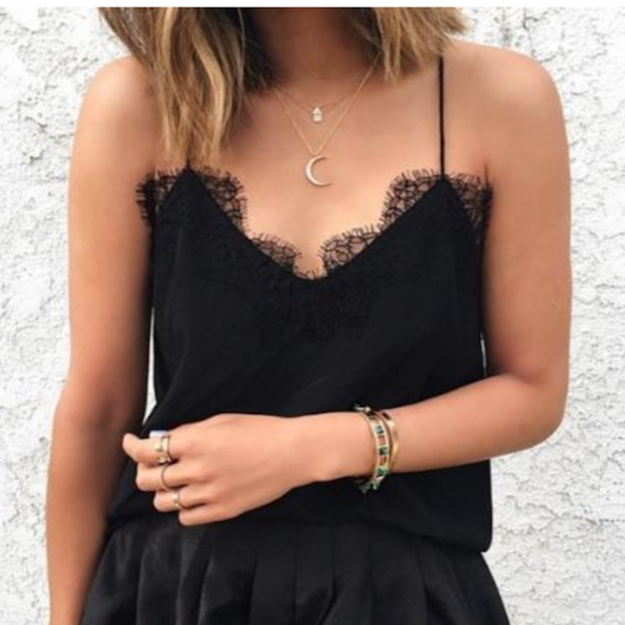 AIMEE SONG FROM SONG OF STYLE ROCKS HER RACER CAMI