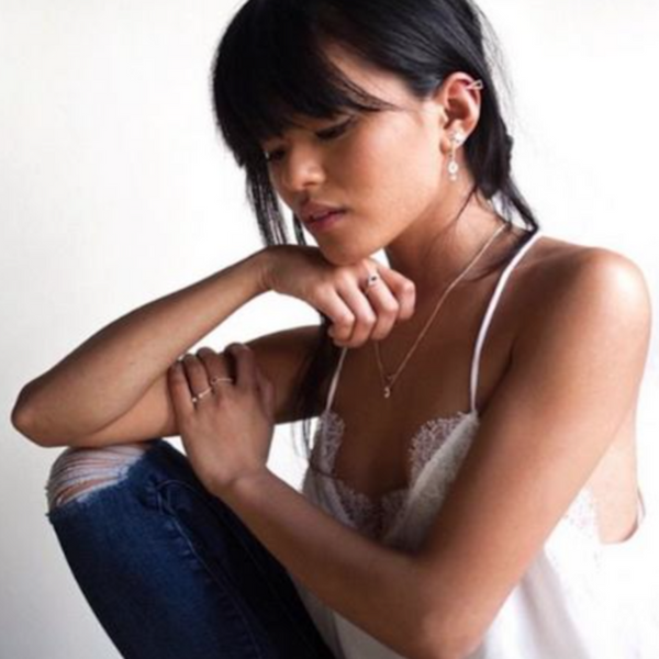 OLIVIA LOPEZ FROM LUSTT FOR LIFE WEARING OUR WHITE RACER CAMI