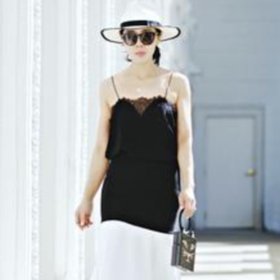 HALLIE DAILY LOOKING PARISIAN CHIC IN OUR SWEETHEART CAMI